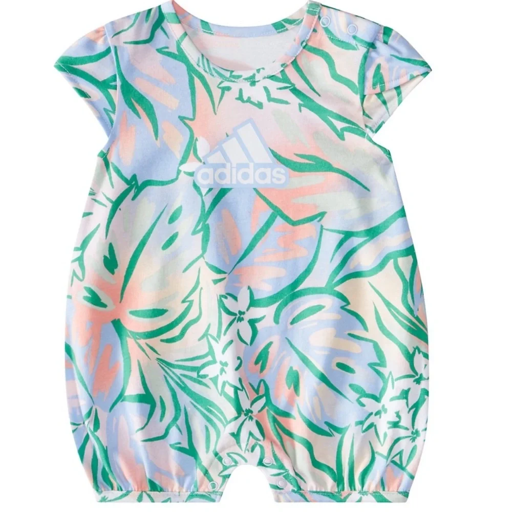 Adidas Baby Romper with Tropical Print 18 months GUC